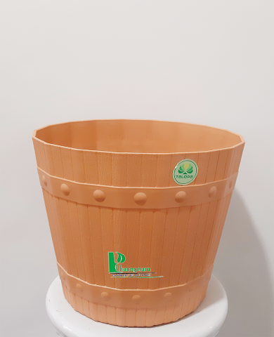 Chậu nhựa giả gỗ 27x27x22cm Chậu nhựa giả gỗ 27x27x22cm